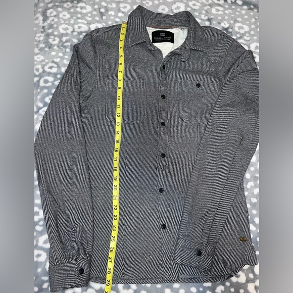 Scotch & Soda Herringbone Button Down Shirt – Black White Tailored Fit - Picture 9 of 10